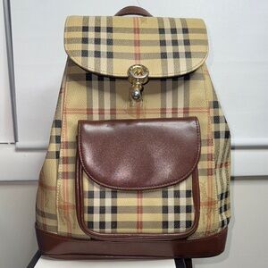 Melange Checkered Tan and Brown Backpack